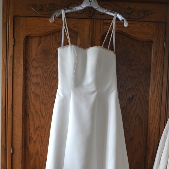 2 piece Vintage Oleg Cassini Collection Ivory Wedding Dress Lace Beaded Jacket 4 - Picture 12 of 16